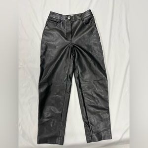 Aritzia Wilfred the Free cropped leather pants